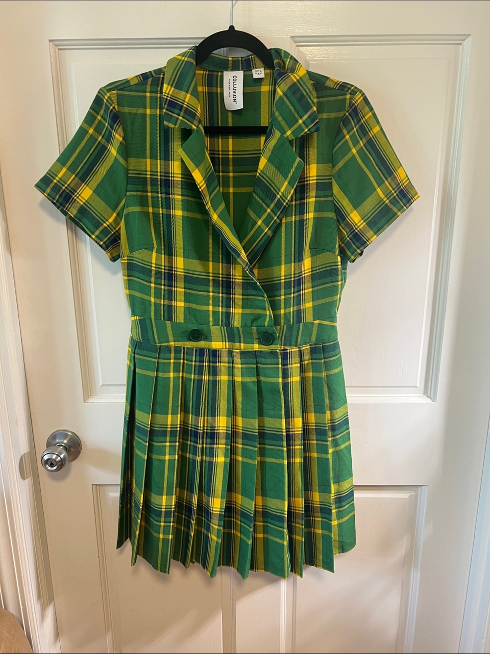 Collusion Plaid Pleated Dress